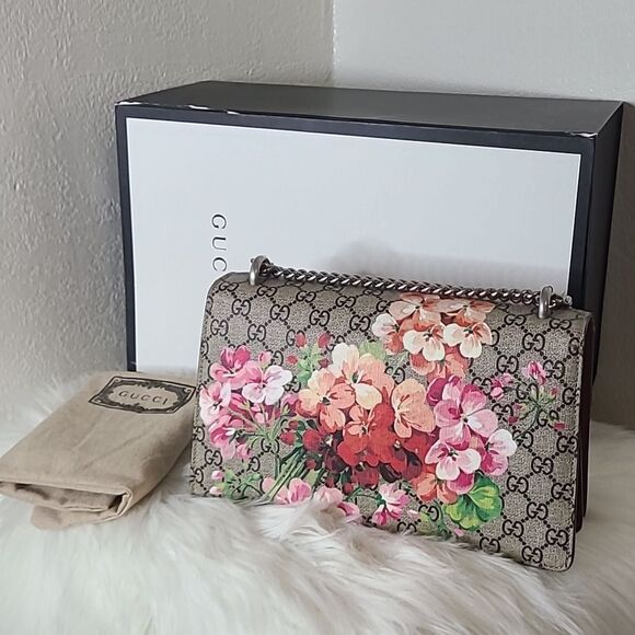 💯Authentic Gucci Dionysus GG Blooms Shoulder Bag- GM Size 🍀 - Picture 8 of 17